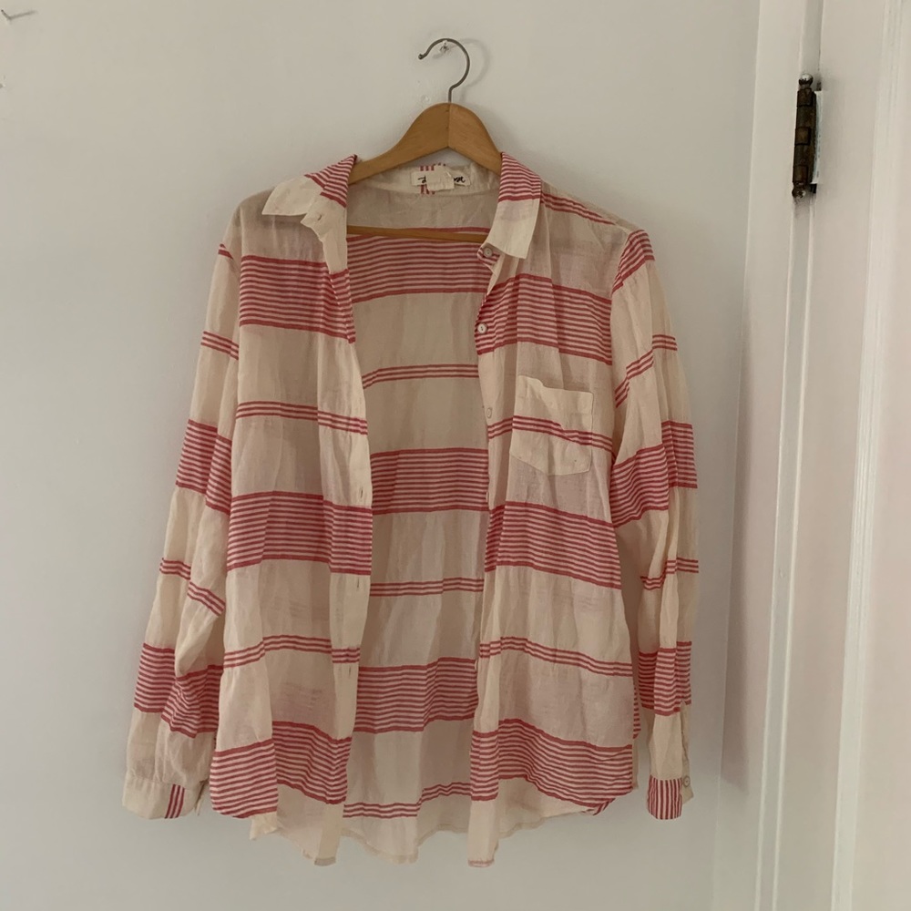 Pink Striped Button Up Shirt